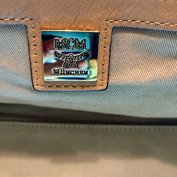 AUTHENTIC EUC MCM Visetos Cognac Coated Canvas & Leather Bag - Picture 9 of 15